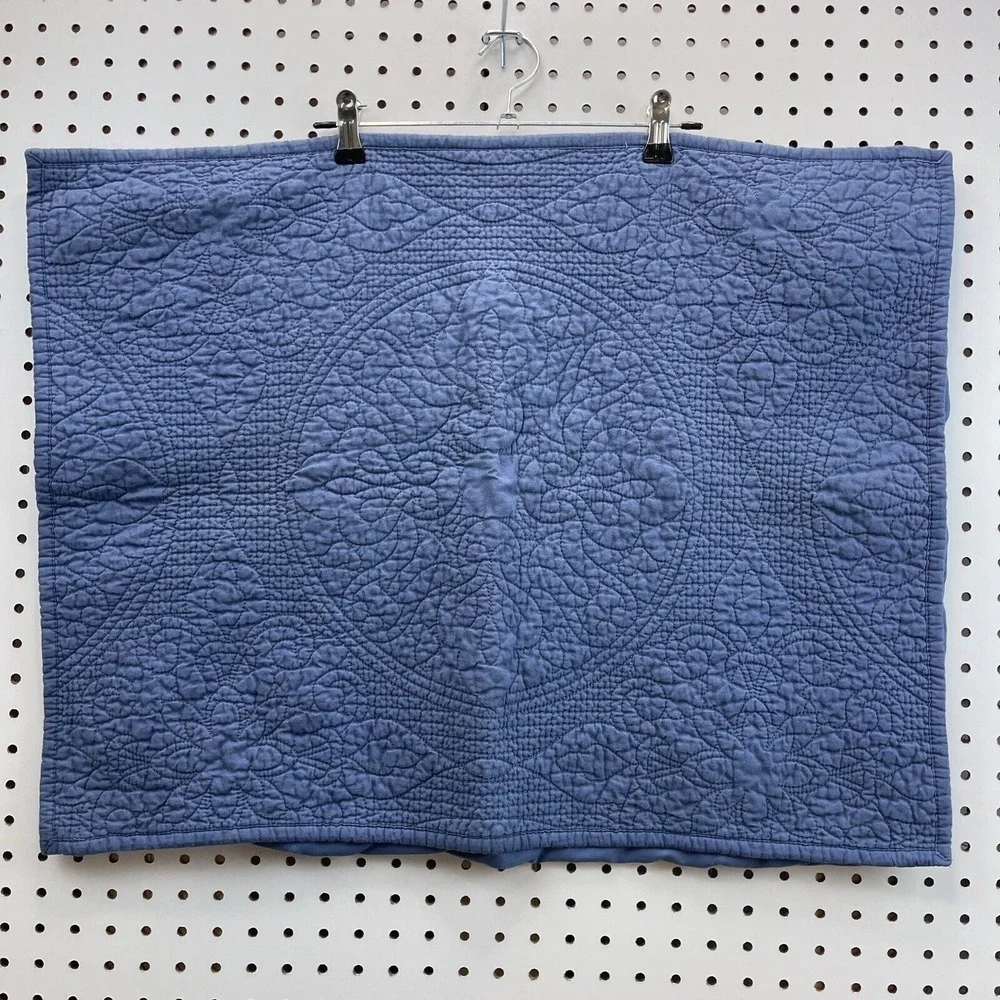 Martha Stewart 2 PC Pillow Sham + 1 Euro Hello Sunshine Blue Yarn-Dye, Standard